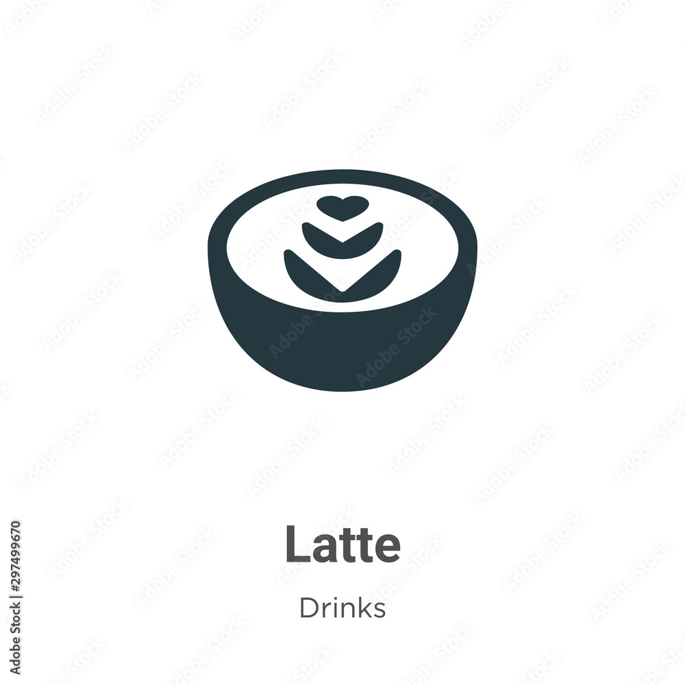 Poster latte vector icon on white background. flat vector latte icon symbol sign from modern drinks collect