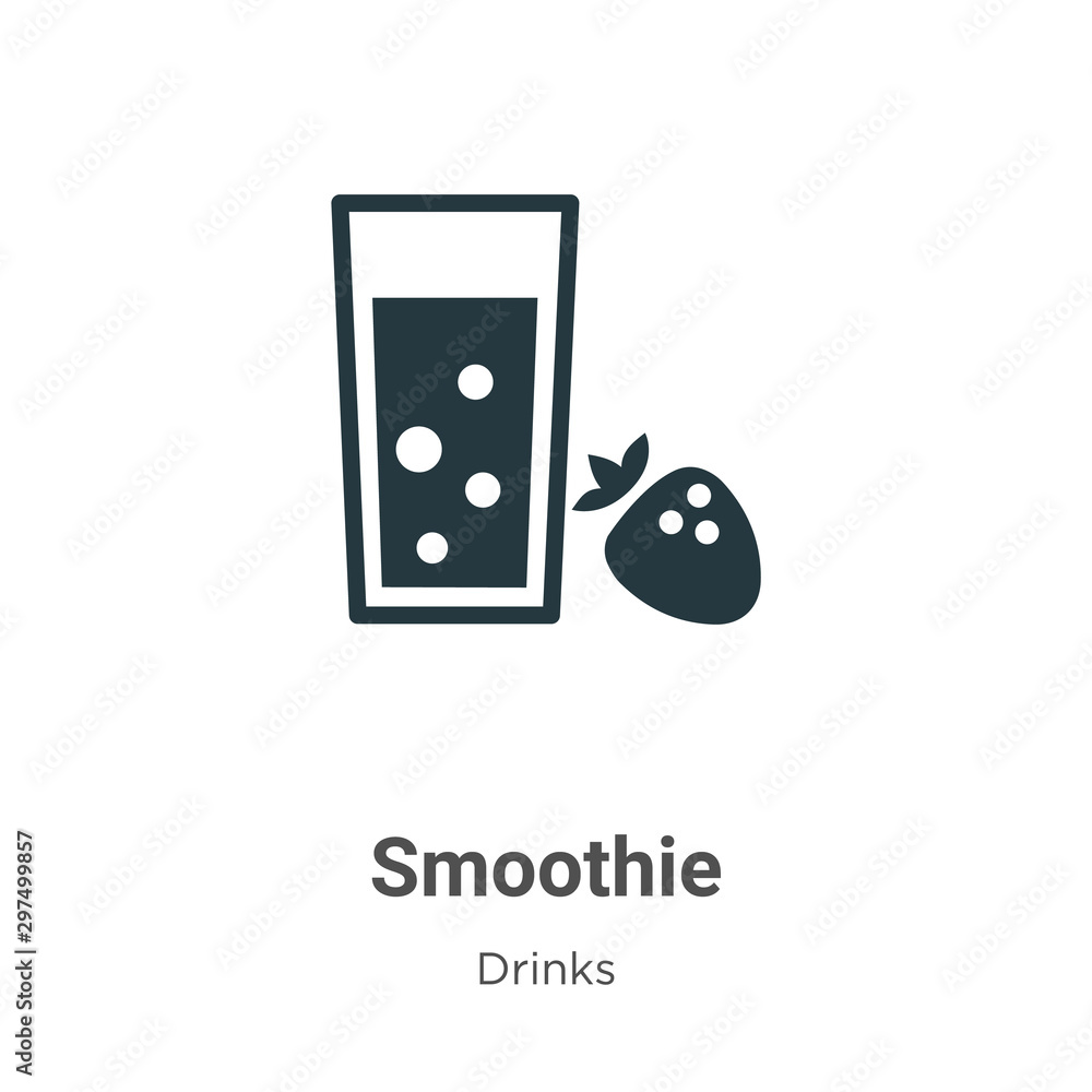 Poster smoothie vector icon on white background. flat vector smoothie icon symbol sign from modern drinks c