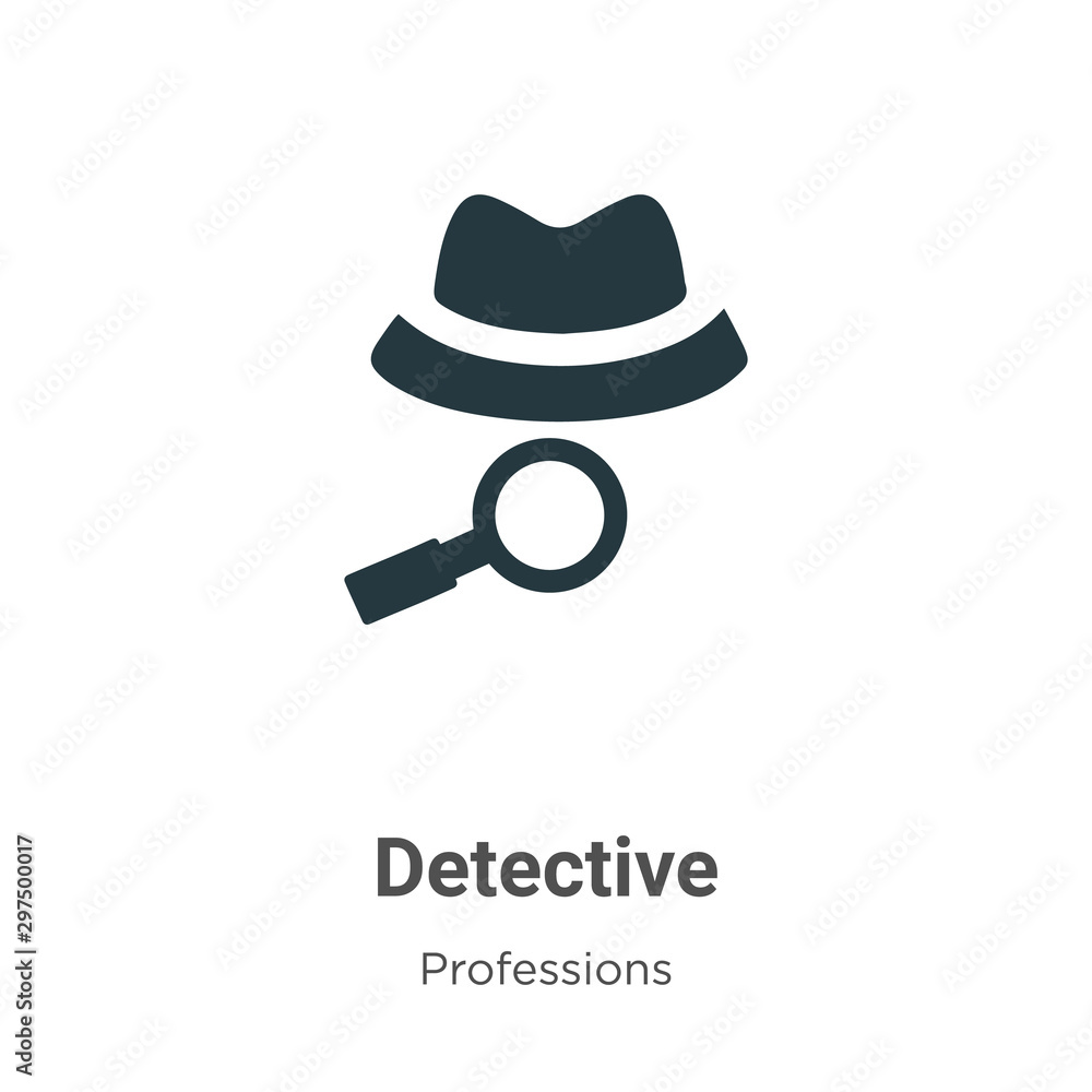 Poster detective vector icon on white background. flat vector detective icon symbol sign from modern profes