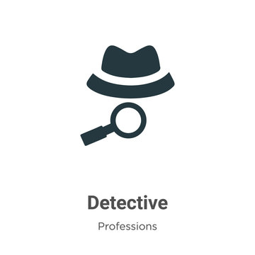 Detective vector icon on white background. Flat vector detective icon symbol sign from modern professions collection for mobile concept and web apps design.