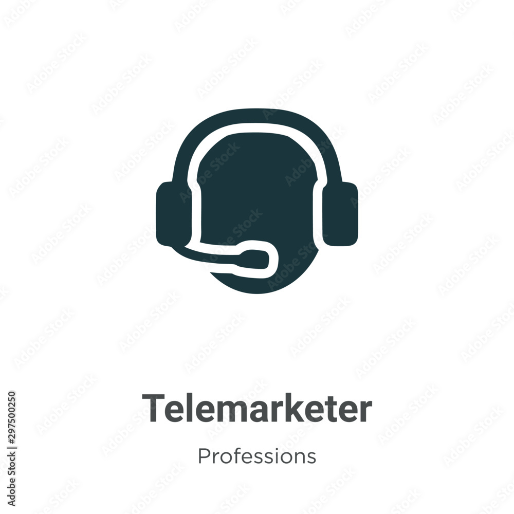 Poster telemarketer vector icon on white background. flat vector telemarketer icon symbol sign from modern 