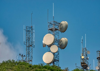 telecommunications towers into the clouds