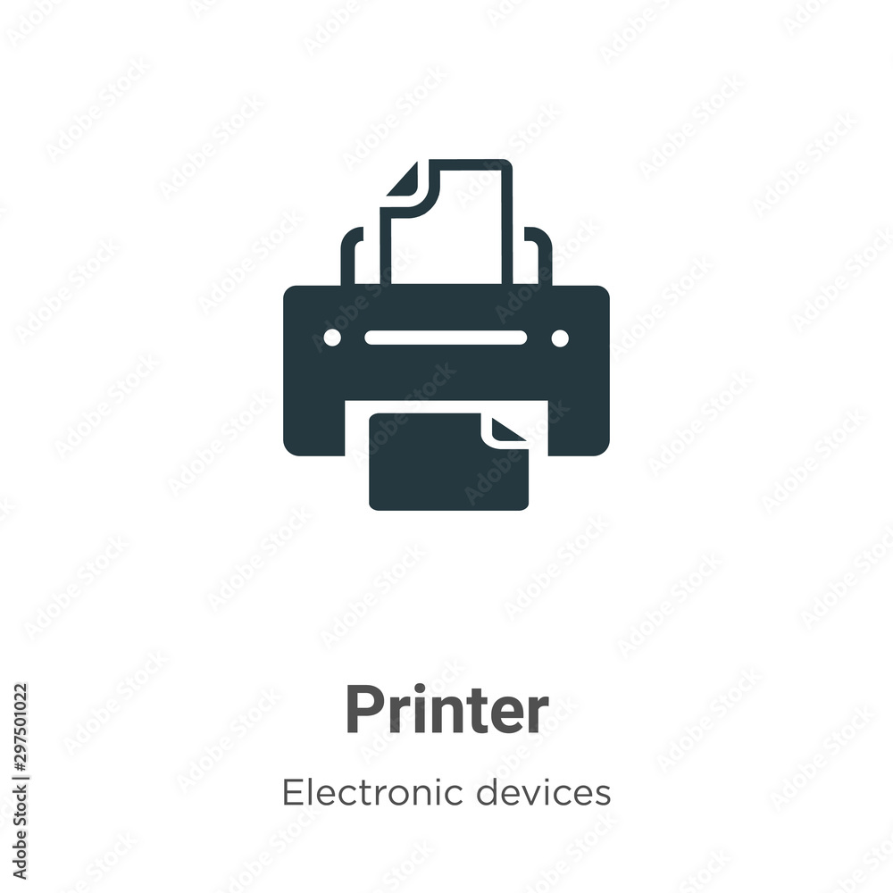 Poster printer vector icon on white background. flat vector printer icon symbol sign from modern electronic