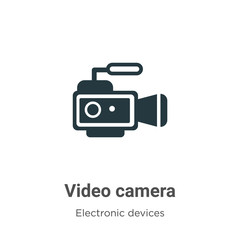 Video camera vector icon on white background. Flat vector video camera icon symbol sign from modern electronic devices collection for mobile concept and web apps design.