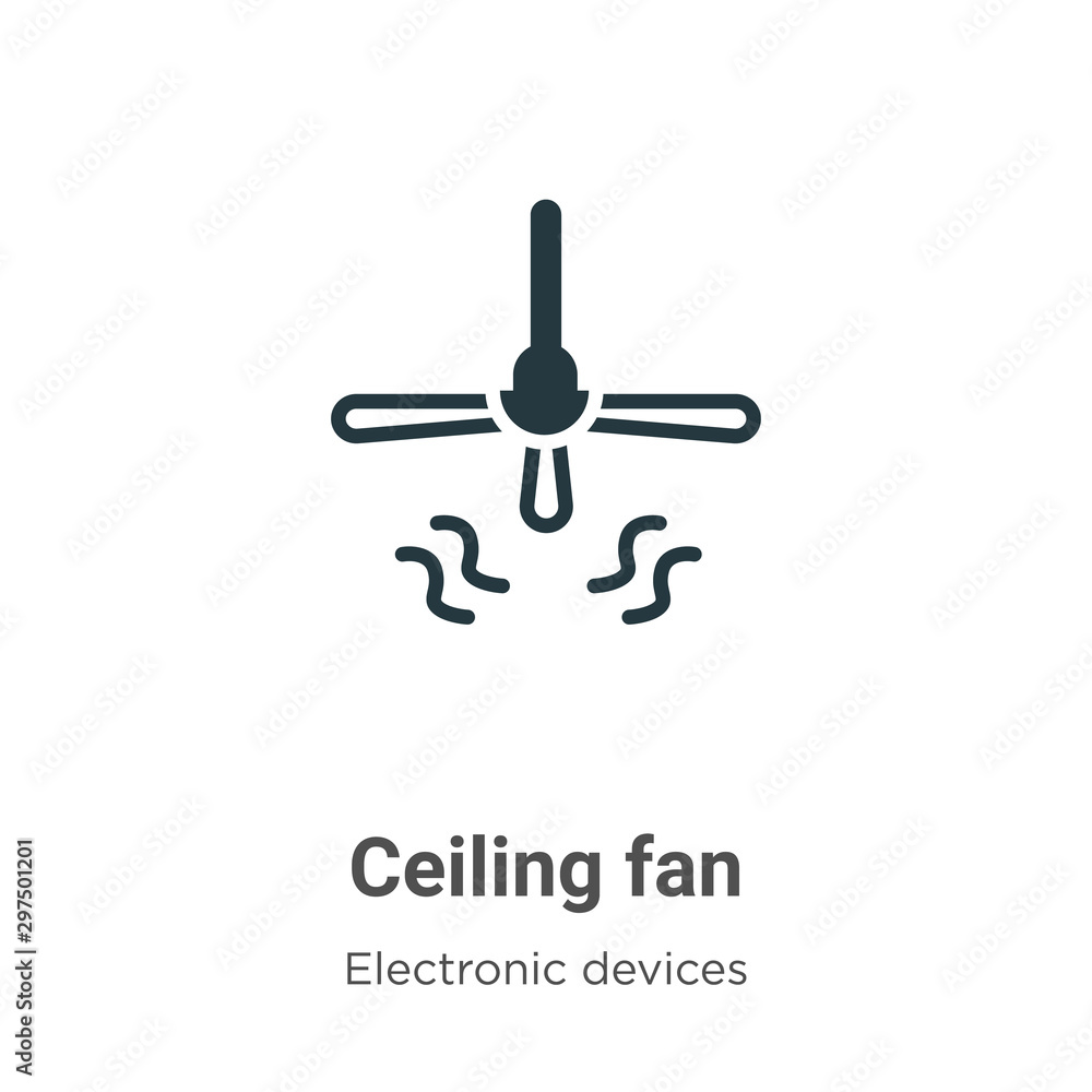 Poster ceiling fan vector icon on white background. flat vector ceiling fan icon symbol sign from modern el