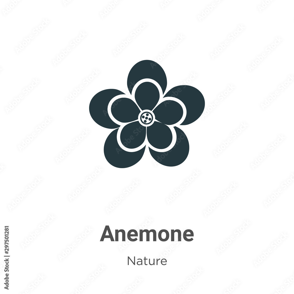 Poster anemone vector icon on white background. flat vector anemone icon symbol sign from modern nature col