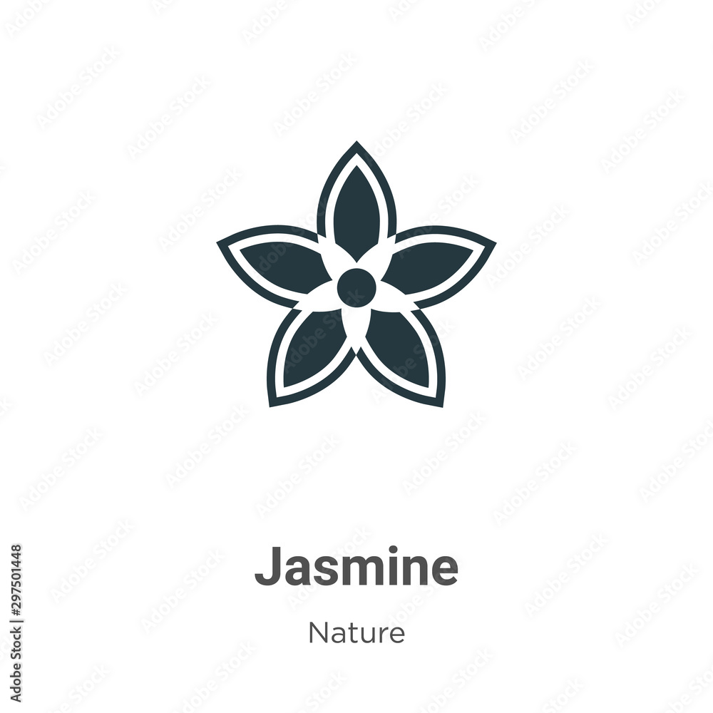 Poster jasmine vector icon on white background. flat vector jasmine icon symbol sign from modern nature col