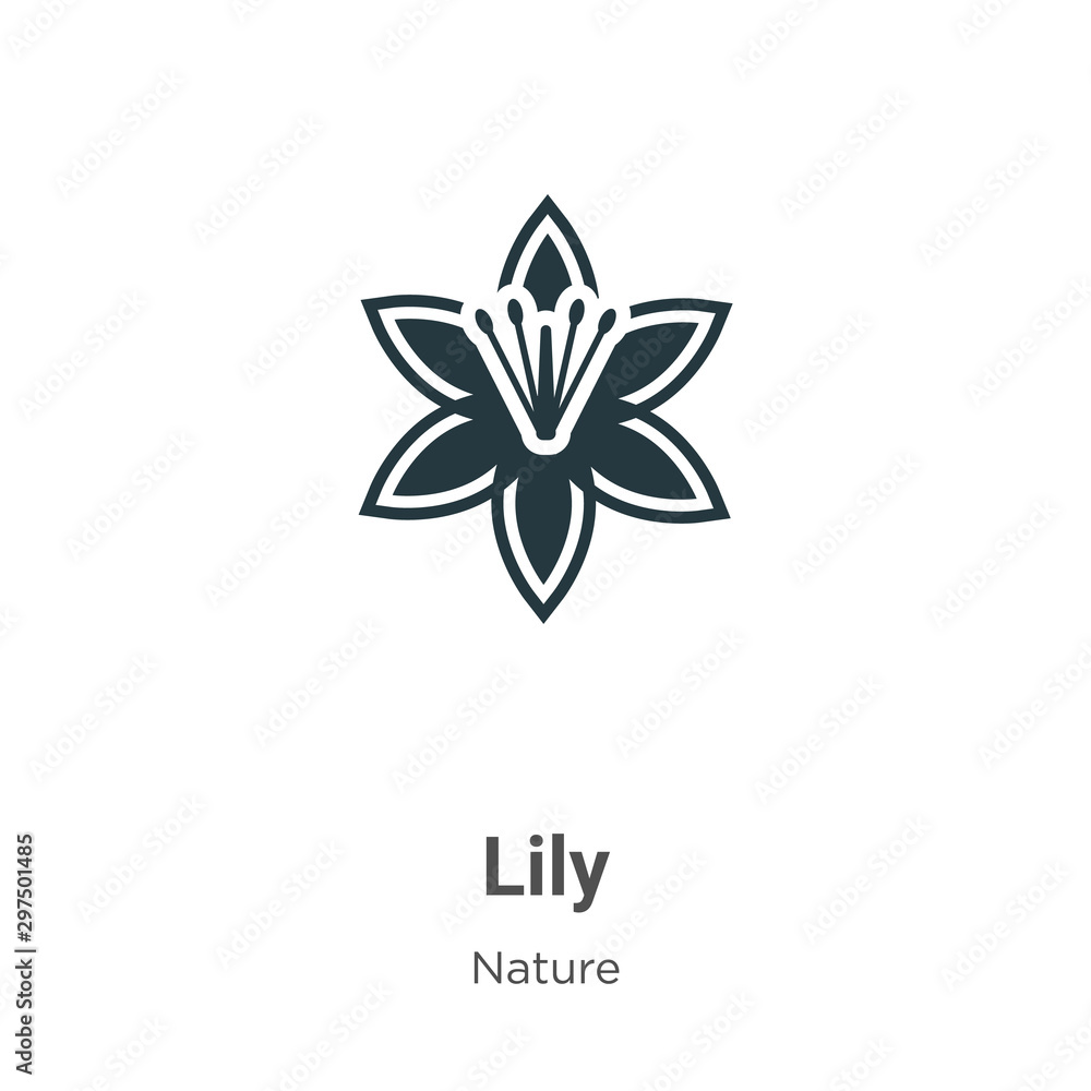 Poster lily vector icon on white background. flat vector lily icon symbol sign from modern nature collectio