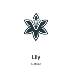 Lily vector icon on white background. Flat vector lily icon symbol sign from modern nature collection for mobile concept and web apps design. - obrazy, fototapety, plakaty