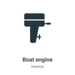 Boat engine vector icon on white background. Flat vector boat engine icon symbol sign from modern nautical collection for mobile concept and web apps design.