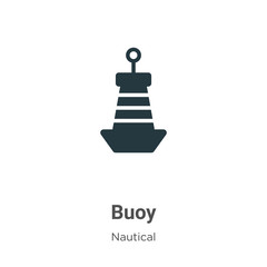 Buoy vector icon on white background. Flat vector buoy icon symbol sign from modern nautical collection for mobile concept and web apps design. - obrazy, fototapety, plakaty