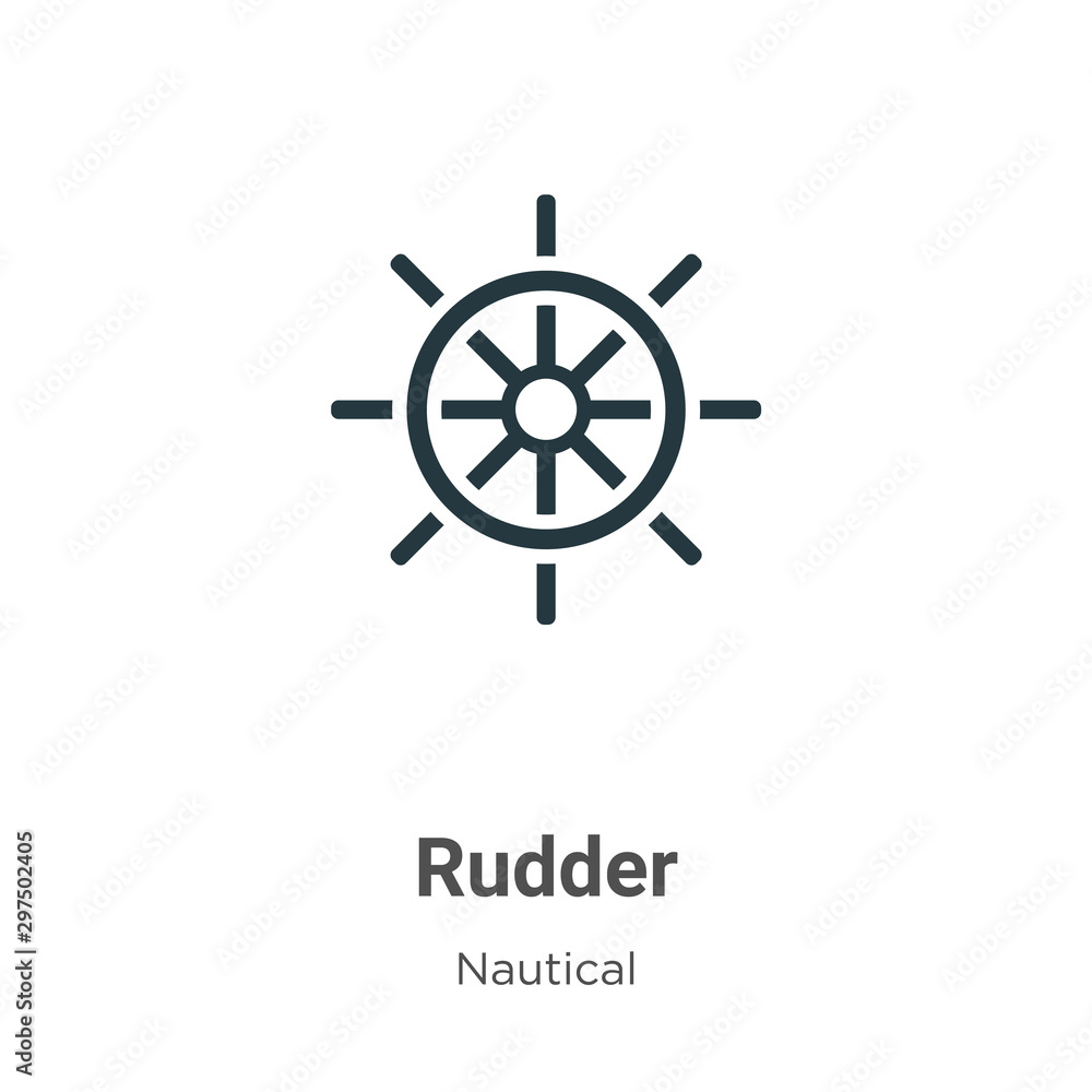 Poster rudder vector icon on white background. flat vector rudder icon symbol sign from modern nautical col