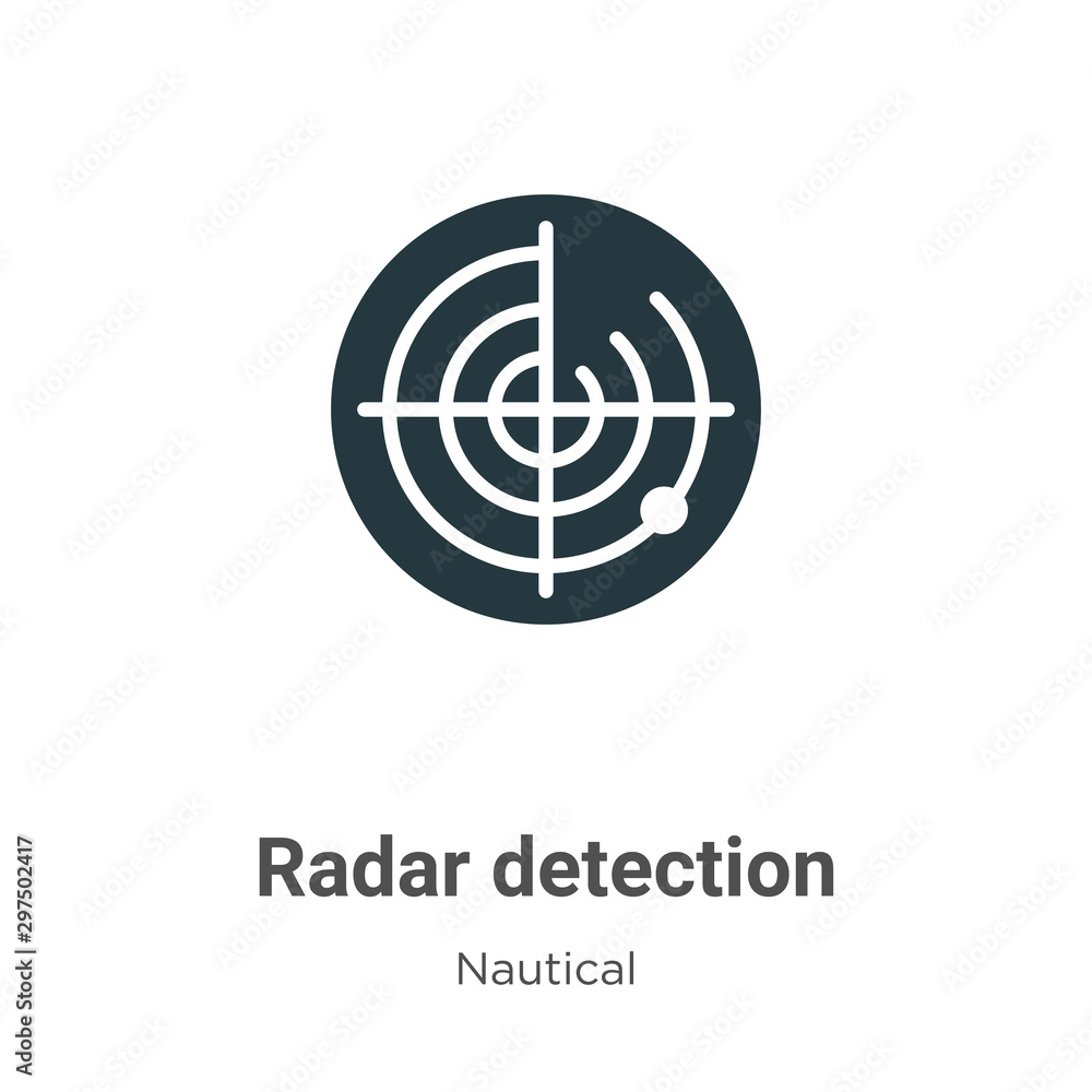 Poster radar detection vector icon on white background. flat vector radar detection icon symbol sign from m