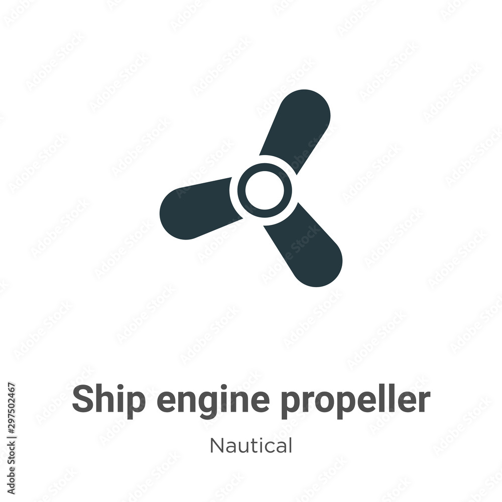 Poster ship engine propeller vector icon on white background. flat vector ship engine propeller icon symbol