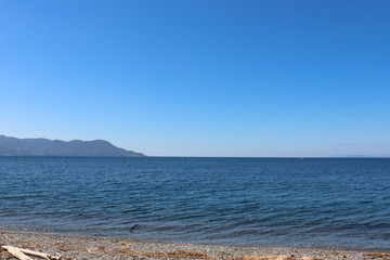 千本浜から見た駿河湾（静岡県沼津市）