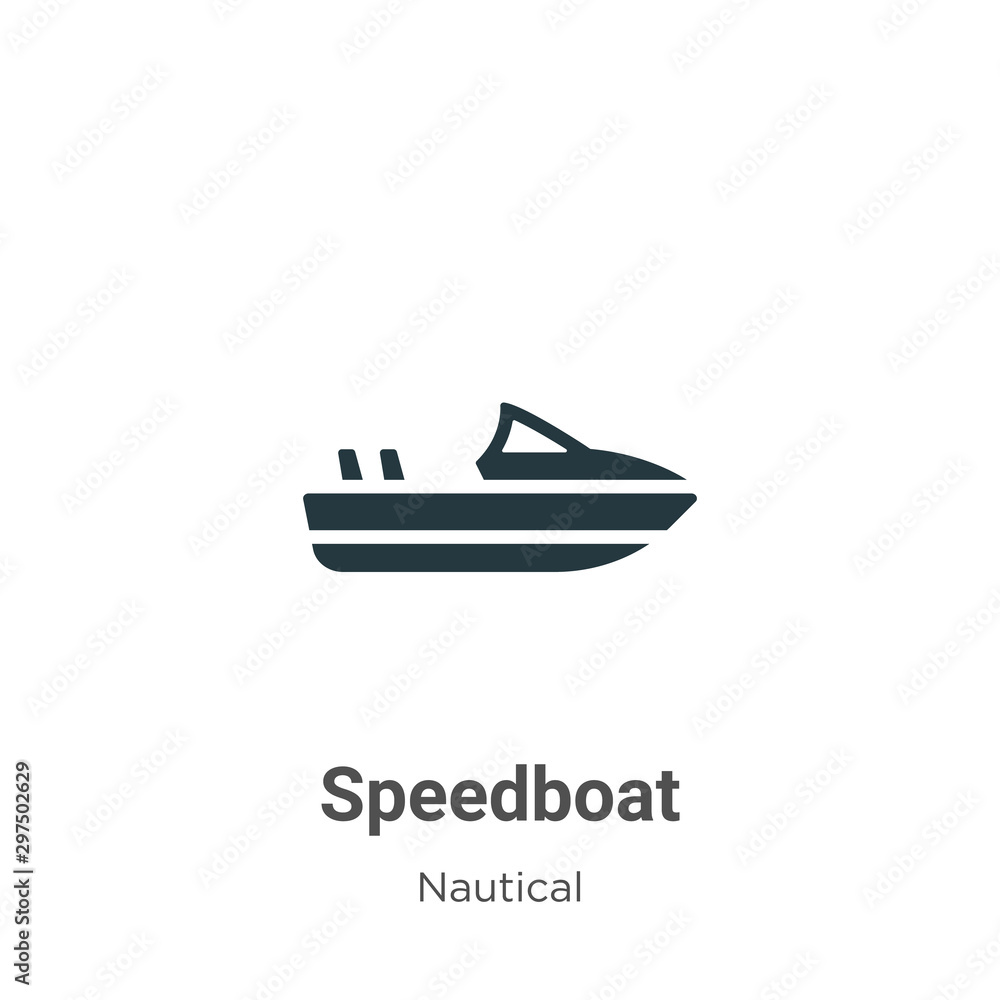 Poster speedboat vector icon on white background. flat vector speedboat icon symbol sign from modern nautic
