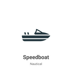 Speedboat vector icon on white background. Flat vector speedboat icon symbol sign from modern nautical collection for mobile concept and web apps design.