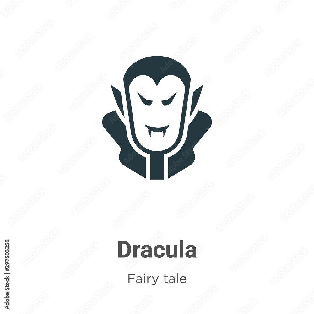 Poster dracula vector icon on white background. flat vector dracula icon symbol sign from modern fairy tale