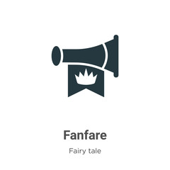 Fanfare vector icon on white background. Flat vector fanfare icon symbol sign from modern fairy tale collection for mobile concept and web apps design.