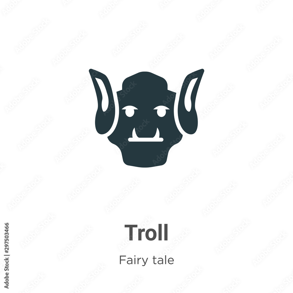Poster troll vector icon on white background. flat vector troll icon symbol sign from modern fairy tale col