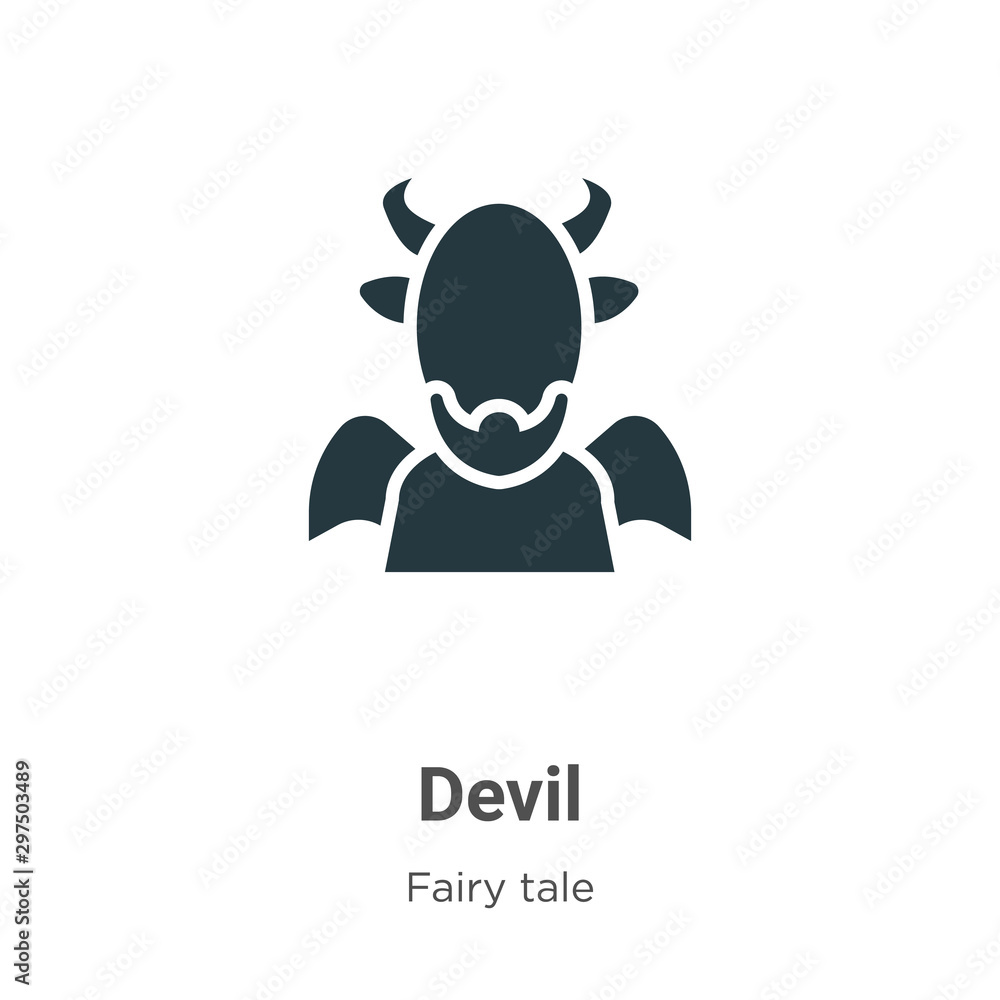 Poster devil vector icon on white background. flat vector devil icon symbol sign from modern fairy tale col