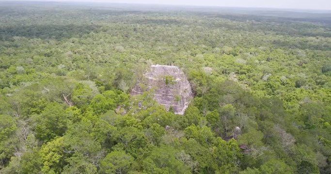 Aerial view from the bigest mayan pyramid La Danta, Peten, Guatemala.