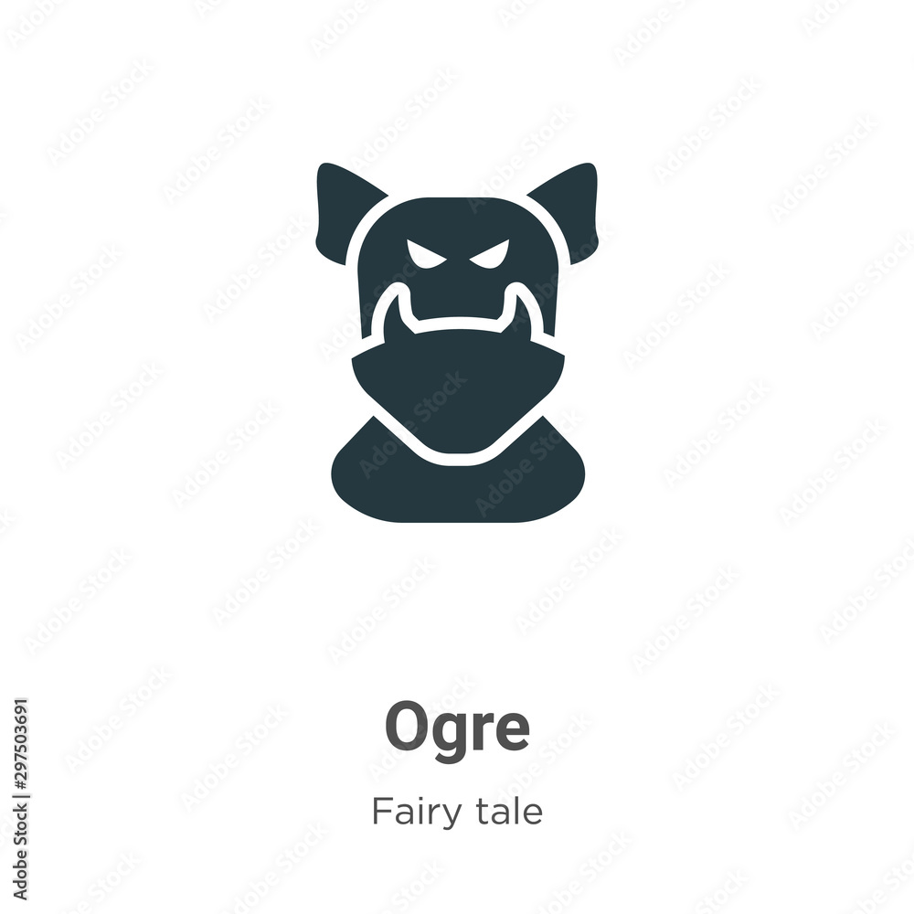 Poster ogre vector icon on white background. flat vector ogre icon symbol sign from modern fairy tale colle