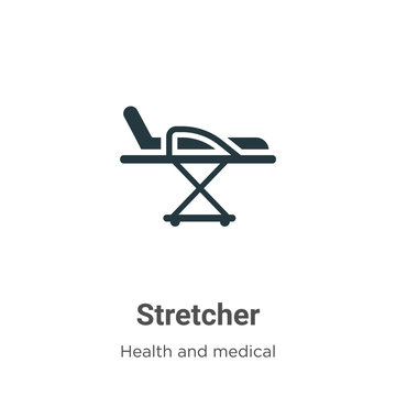 Stretcher vector icon on white background. Flat vector stretcher icon symbol sign from modern health and medical collection for mobile concept and web apps design.