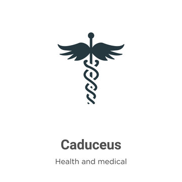 Caduceus vector icon on white background. Flat vector caduceus icon symbol sign from modern health and medical collection for mobile concept and web apps design.
