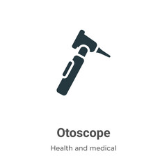 Otoscope vector icon on white background. Flat vector otoscope icon symbol sign from modern health and medical collection for mobile concept and web apps design. - obrazy, fototapety, plakaty