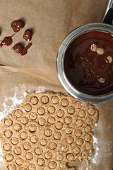 Making Praline (Chocolate Candy with Nut Filling)