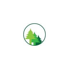 pine logo template icon design