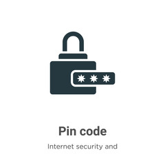 Pin code vector icon on white background. Flat vector pin code icon symbol sign from modern internet security and networking collection for mobile concept and web apps design.