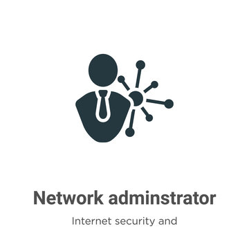 Network adminstrator vector icon on white background. Flat vector network adminstrator icon symbol sign from modern internet security and networking collection for mobile concept and web apps design.