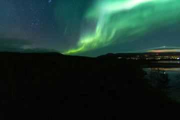 autumnal northern lights in Lapland, Finland