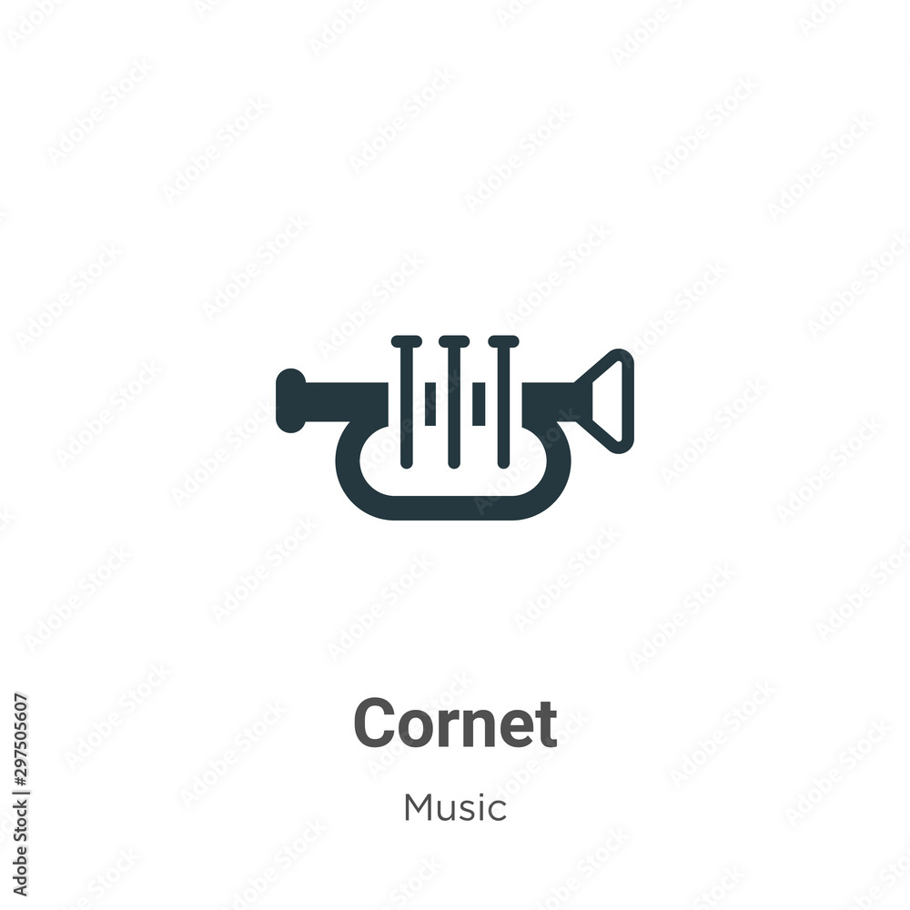 Poster cornet vector icon on white background. flat vector cornet icon symbol sign from modern music collec