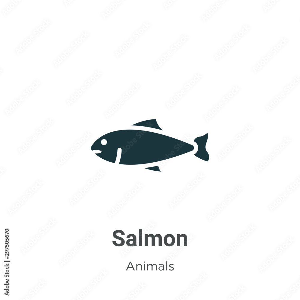 Poster salmon vector icon on white background. flat vector salmon icon symbol sign from modern animals coll