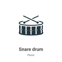 Snare drum vector icon on white background. Flat vector snare drum icon symbol sign from modern music collection for mobile concept and web apps design.
