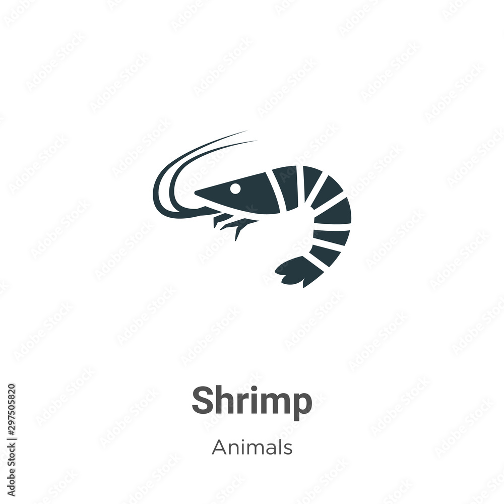 Poster shrimp vector icon on white background. flat vector shrimp icon symbol sign from modern animals coll