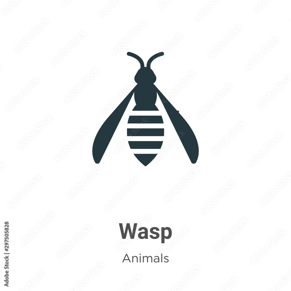 Poster wasp vector icon on white background. flat vector wasp icon symbol sign from modern animals collecti