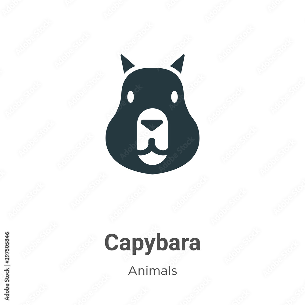 Poster capybara vector icon on white background. flat vector capybara icon symbol sign from modern animals 