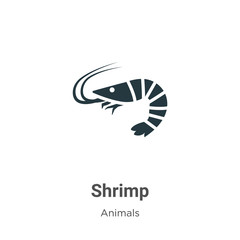 Shrimp vector icon on white background. Flat vector shrimp icon symbol sign from modern animals collection for mobile concept and web apps design.