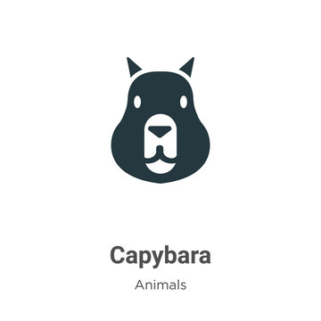 Capybara vector icon on white background. Flat vector capybara icon symbol sign from modern animals collection for mobile concept and web apps design.