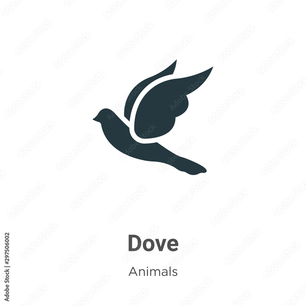 Poster dove vector icon on white background. flat vector dove icon symbol sign from modern animals collecti