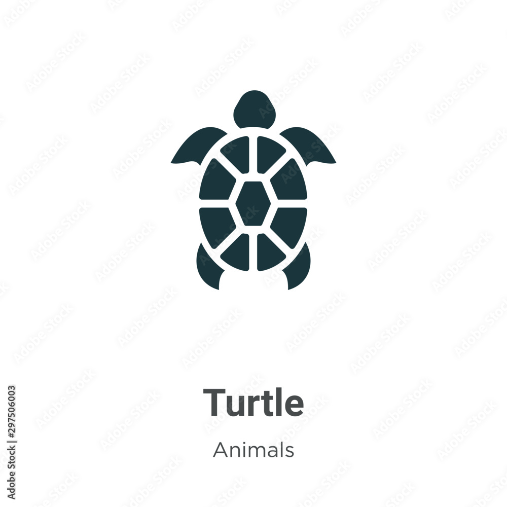 Poster turtle vector icon on white background. flat vector turtle icon symbol sign from modern animals coll