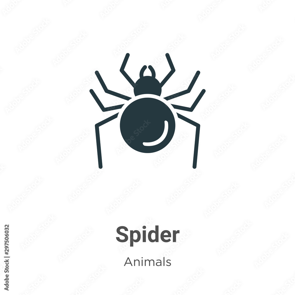 Poster spider vector icon on white background. flat vector spider icon symbol sign from modern animals coll