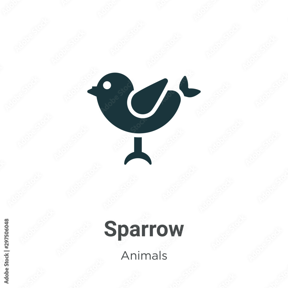 Poster sparrow vector icon on white background. flat vector sparrow icon symbol sign from modern animals co