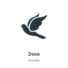 Naklejka premium Dove vector icon on white background. Flat vector dove icon symbol sign from modern animals collection for mobile concept and web apps design.