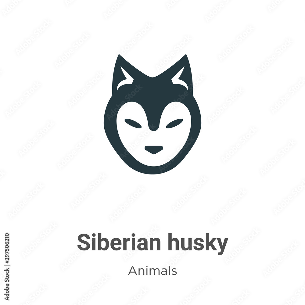 Poster siberian husky vector icon on white background. flat vector siberian husky icon symbol sign from mod