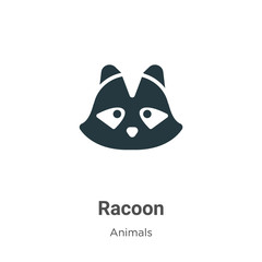 Fototapeta premium Racoon vector icon on white background. Flat vector racoon icon symbol sign from modern animals collection for mobile concept and web apps design.